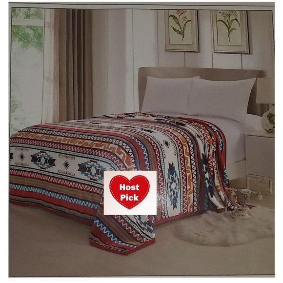 Aztec Print Blanket MultiColor - King Size - Geometric Print - Picture 1 of 5